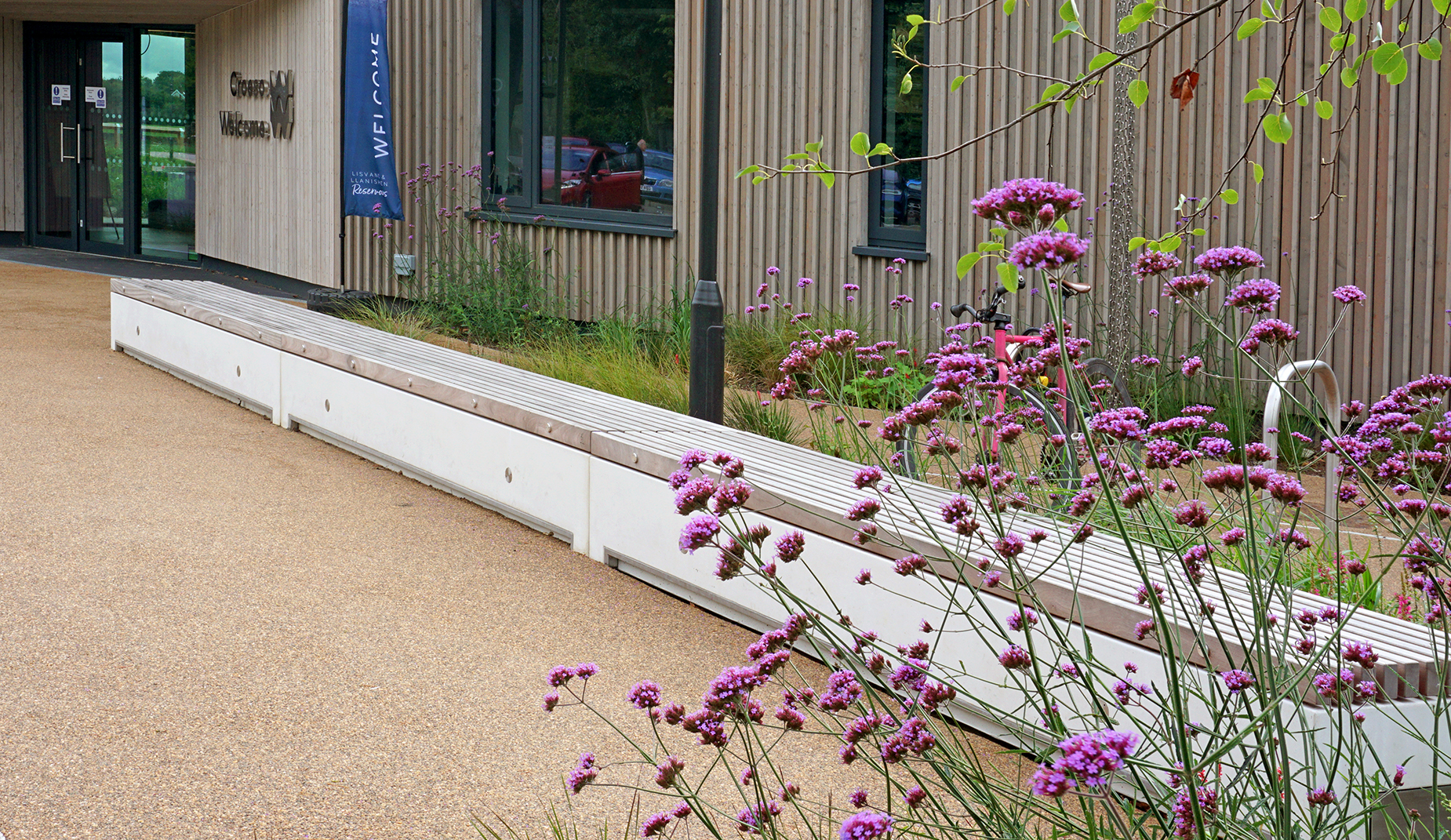 customized concrete bench