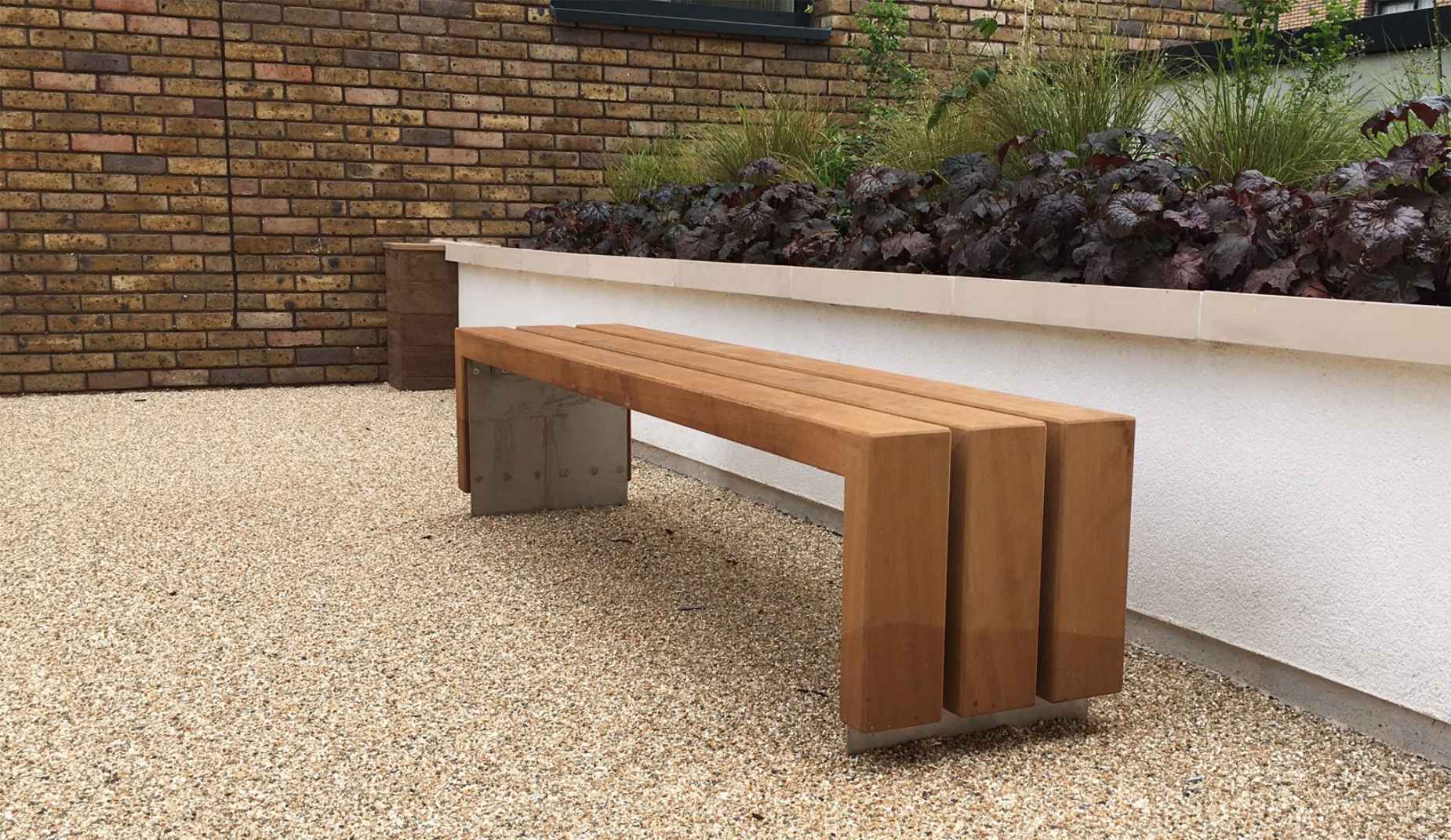 Bloc bench in hardwood Factory Furniture