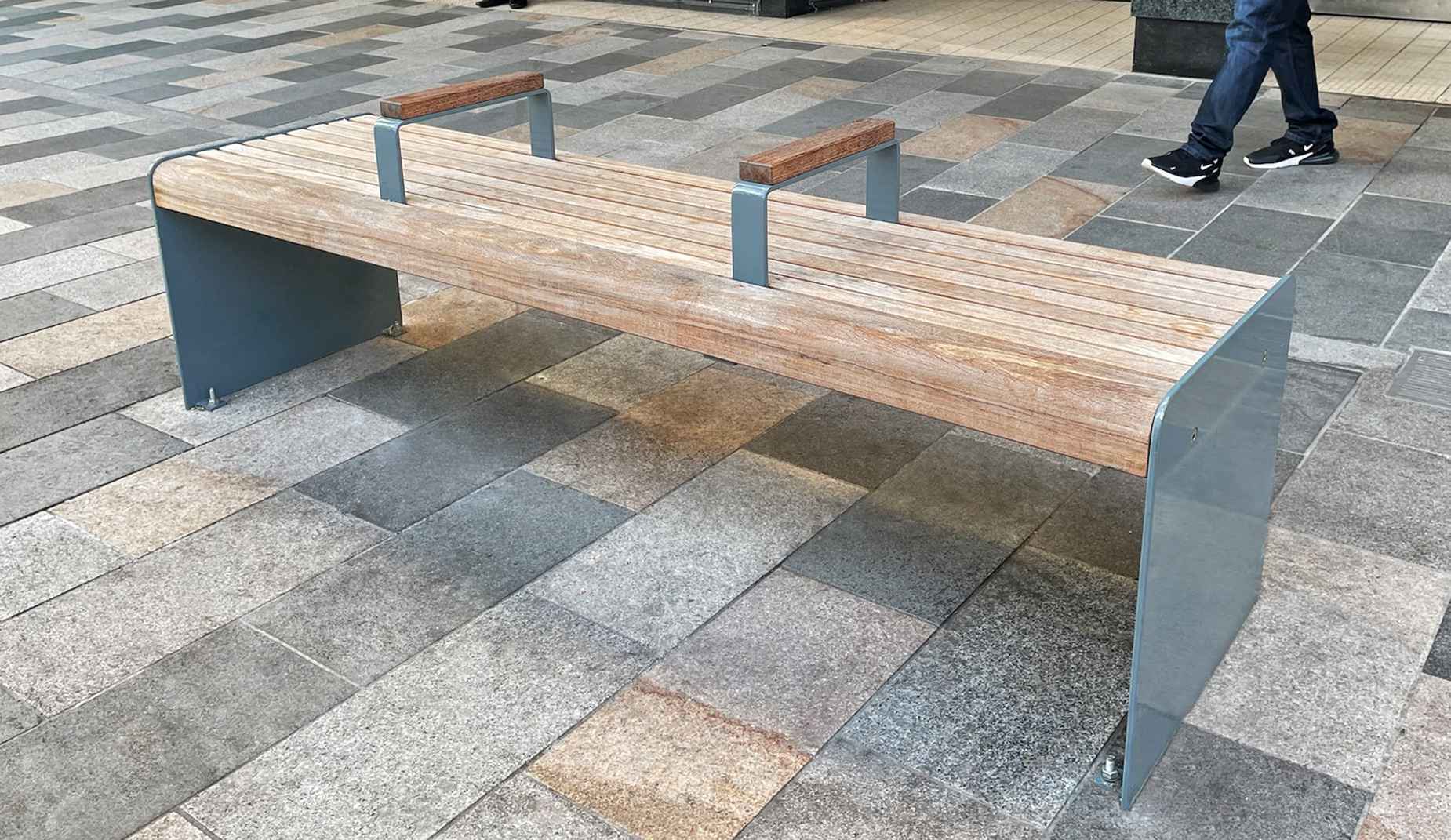 Ilford Straight Bench in hardwood Factory Furniture