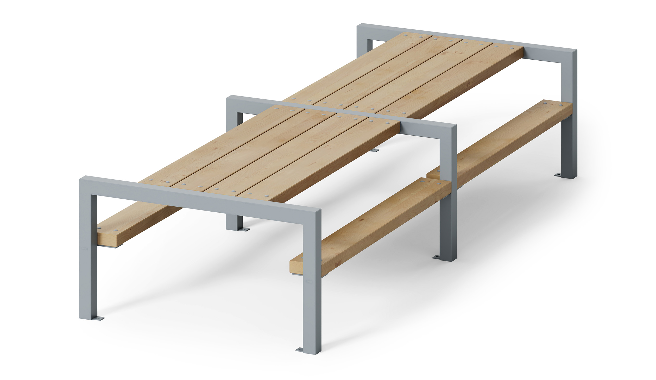 ARRY Double Picnic Table in hardwood