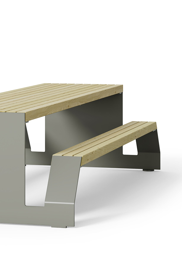 SLAB Picnic Table in hardwood